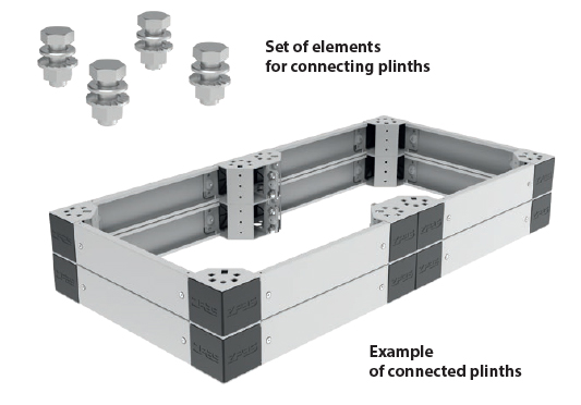 Wibroizolator / Narożnik z zamontowanym wibroizolatorem
